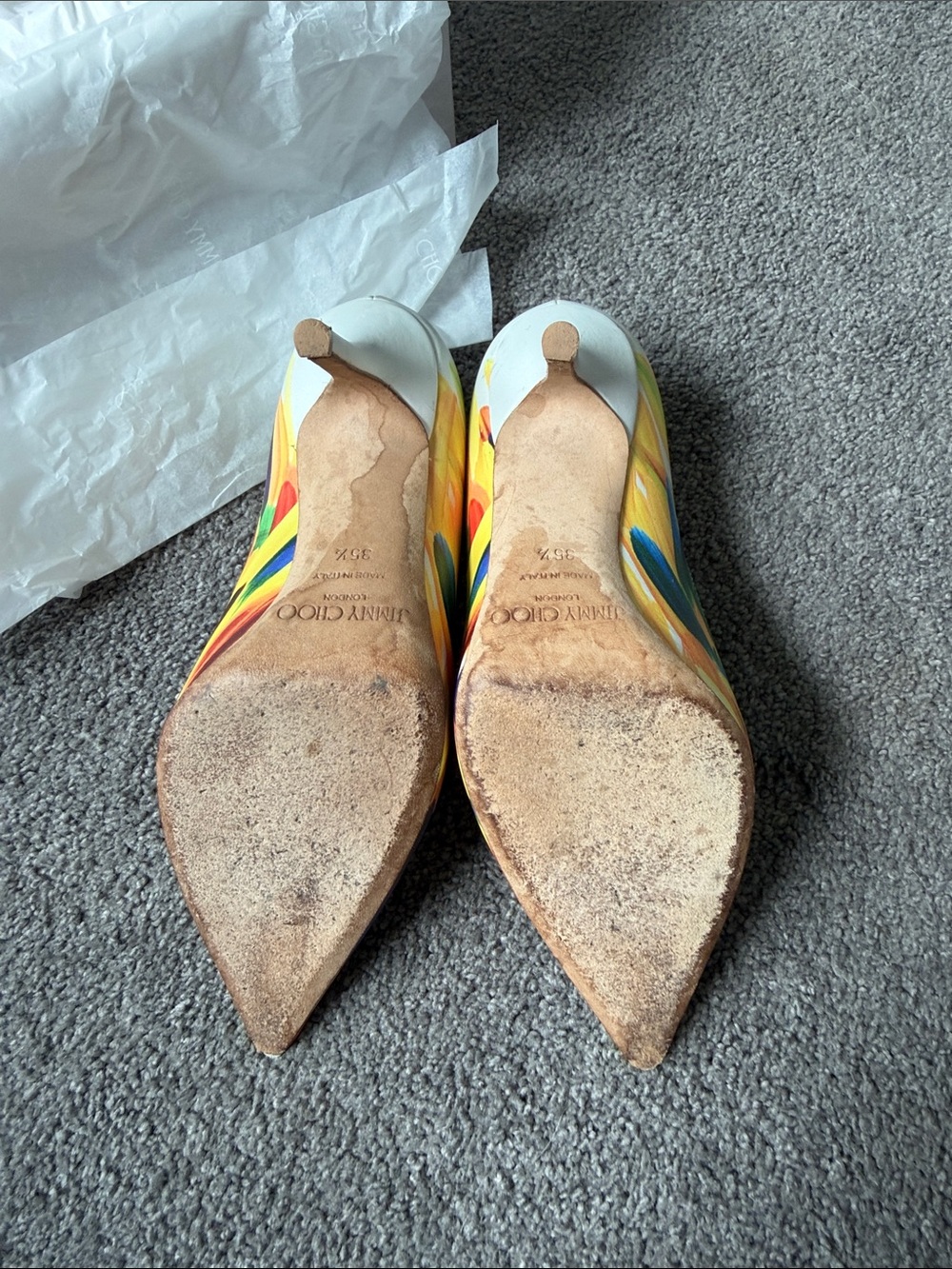 Jimmy Choo Women’s White Multicolor Pointed Toe Pumps - Picture 9 of 13